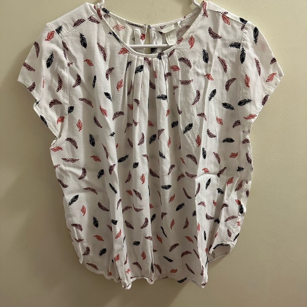 H and m Feather print blouse